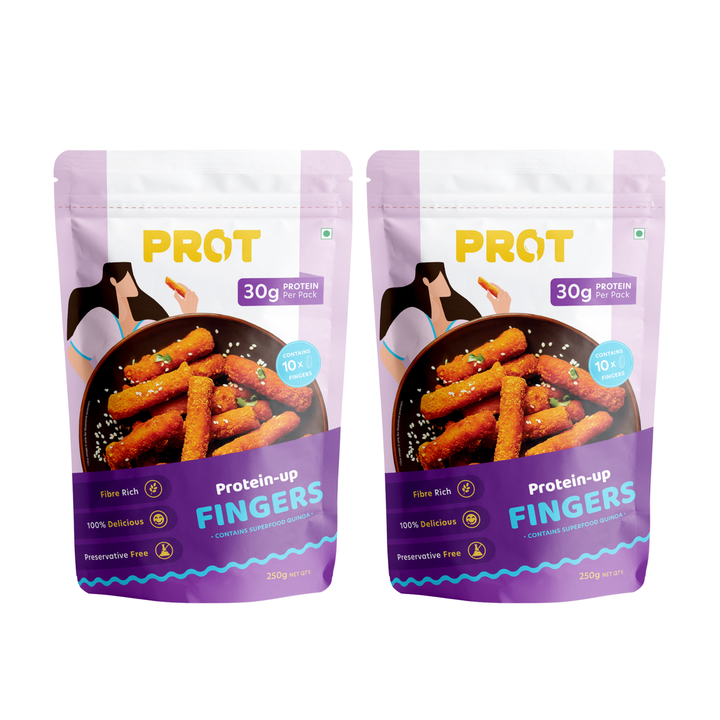Veg Protein Fingers Box  | 60g Protein - Pack of 2