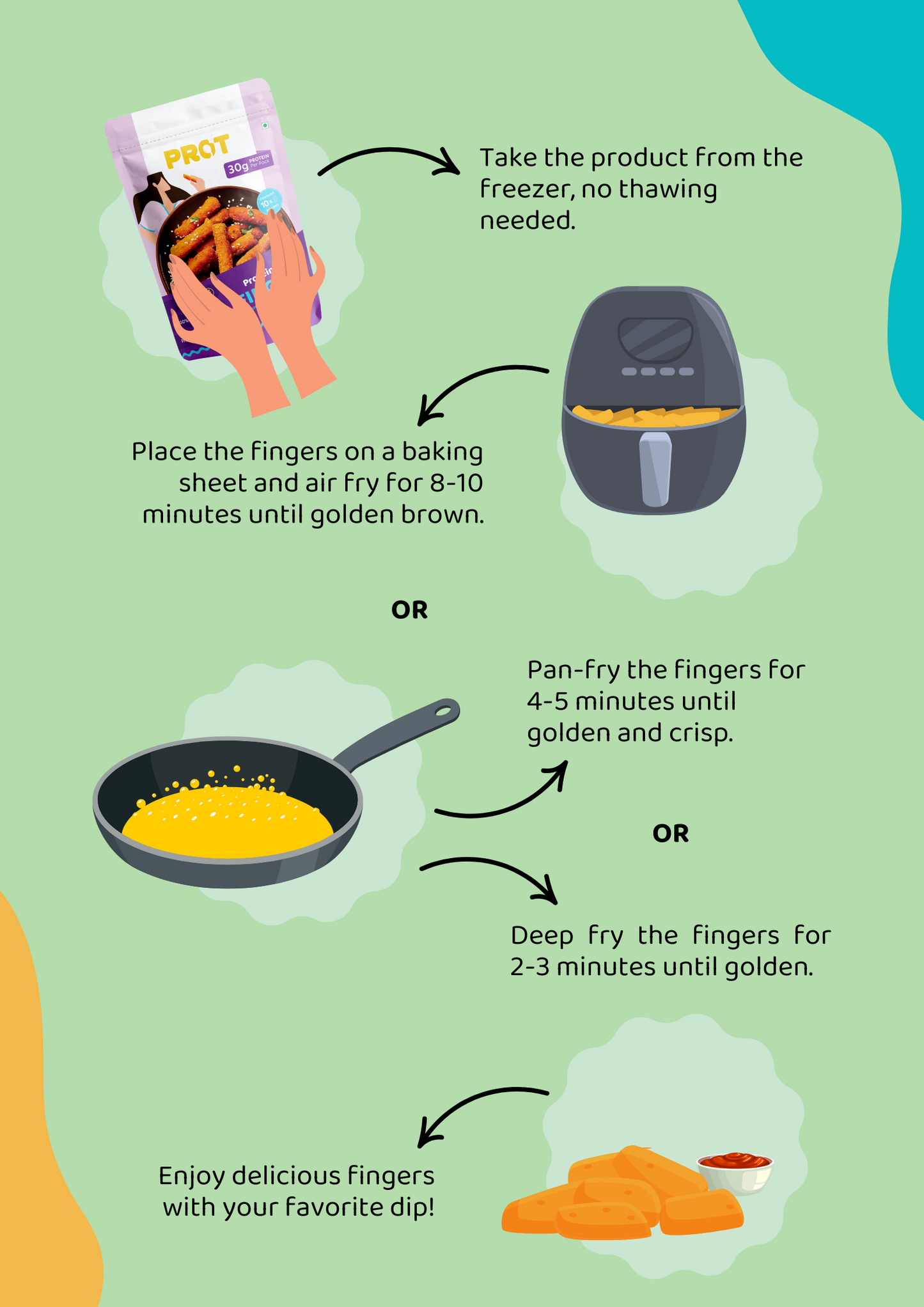 Plant based fingers cooking instructions