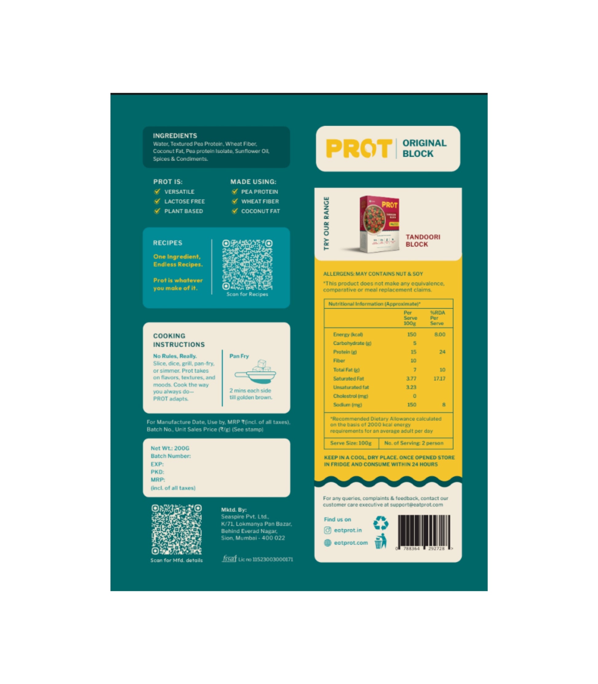 High Protein Pea Protein Block by Prot instructions 